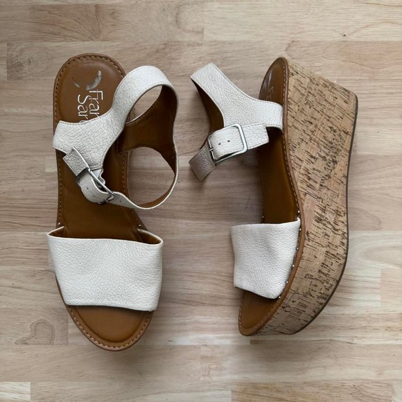 Leather Cork Chunky Platform Sandal Franco Sarto Size 10 - Picture 6 of 6